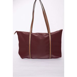 Bolso de Mano y Hombro Color Borgoña con Detalle de Cremallera, Material PU Resistente al Agua - Product Image 2