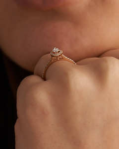 18k Marquise or laboratoire cultivé mince diamant bague de fiançailles de mariage femmes fantaisie saint valentin bijoux en diamant - Product Image 4