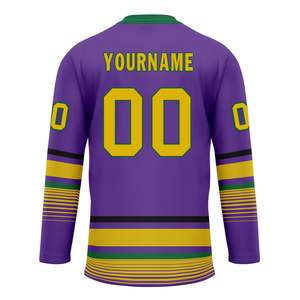 Maillots de hockey sur glace personnalisés en polyester 160g de haute qualité, séchage rapide, respirants, pour l'entraînement, vierges pour sublimation, vente en gros - Product Image 2