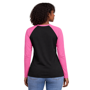 T-shirt à manches longues Raglan noir Sororité grecque pour femmes, rose et vert, vêtements décontractés élégants pour la sororité universitaire - Product Image 2