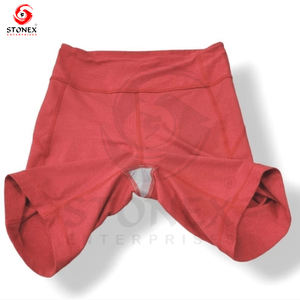 Ropa deportiva para mujer, pantalones cortos de cintura sólida con Logo teñido anudado sin costuras, elásticos, transpirables, de secado rápido, para entrenamiento - Product Image 4
