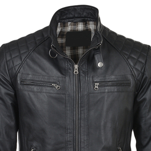 Veste en cuir pour homme pour les activités de plein air et les occasions décontractées avec un design élégant et propre Vestes en cuir pour homme de grande qualité à vendre - Product Image 4