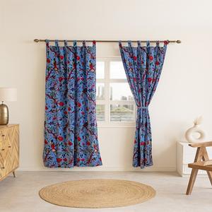 Cortinas de Terciopelo Azul Brillante, Fáciles de Colgar, Cortinas Impresas que Bloquean la Luz para Sala de Estar, India - Product Image 5