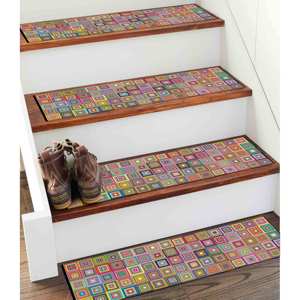 Tapis imprimé à motifs géométriques, moderne, antidérapant, lavable en machine, Gobelin - Product Image 4