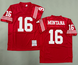 เสื้อแข่งซานฟรานซิสโกแบบย้อนยุคสำหรับผู้ชาย # 16 โจ มอนทานา # 80 เจอร์รี่ ไรซ์ # เสื้ออเมริกันฟุตบอลหมายเลข 97 ไบรอันท์ ยัง และอื่นๆ - Product Image 3
