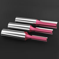 HUHAO karbida Cnc pekerjaan kayu padat, pemotong penggilingan Slotting seruling ganda alur lurus cnc Router Bit 5543