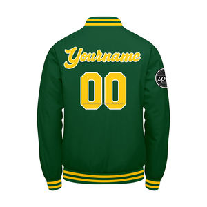 Chaqueta Varsity personalizada de primera calidad, ropa de equipo elegante y exclusiva con mangas de cuero y decoración bordada - Product Image 3