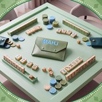 Grüne Leder-Mahjong-Karten-Clutch-Hülle für Karten, Mahjong-Zubehör, Schutzhülle mit Mahjong-Set