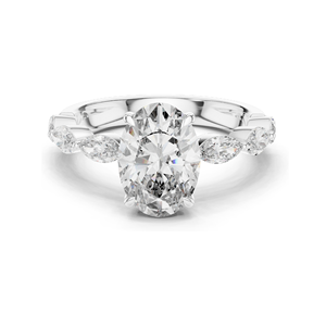 Anillo de Diamantes de Laboratorio con Corte Ovalado de 1.0 CT para Mujer, Claridad VVS-VS EF, Oro de 18KT, 14KT, 10KT y Plata 925, Oro Rosa, Amarillo - Product Image 3