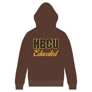 Felpa con cappuccio marrone uomo HBCU felpa con cappuccio giallo ciniglia e disegno ricamato stile di vita greco abbigliamento personalizzato College - Product Image 2