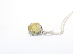 Colgante de piedras preciosas de cuarzo Limón, joyería al por mayor, Plata de Ley 925, nuevo collar moderno de piedra cruda para mujer, collar de regalo - Product Image 5