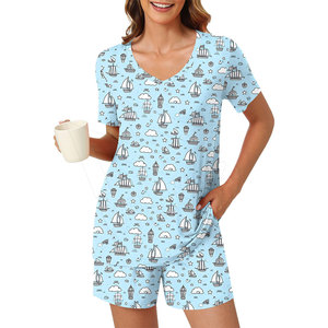 ชุดกางเกงขาสั้นผู้หญิงทำจากผ้าฝ้ายน้ำหนักเบาทำจากผ้าฝ้าย - Product Image 4