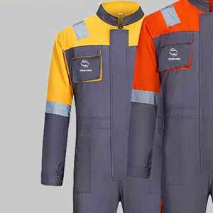 Vente en gros OEM uniforme de vêtements de travail haute visibilité pour hommes combinaison de travail imperméable en coton imprimé en relief dessiné à la main - Product Image 6
