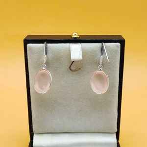 925เงินสเตอร์ลิงต่างหูควอตซ์ทรงรีที่ทำจากช่างฝีมือที่เรียบง่ายรูปทรงไข่ทำด้วยมือที่มีน้ำหนักเบาดีไซน์หนามเตยเพชรงานปาร์ตี้มุก - Product Image 2