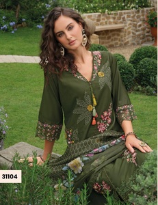 New light <b>weight</b> fancy viscose 3 piece kurti <b>set</b> with exclusive embroidery work perfect for all occasions - Product Image 5