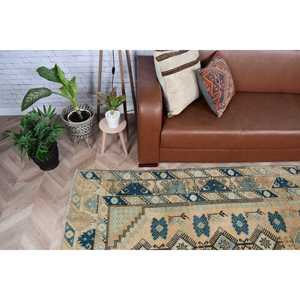 Alfombra Turca de 6.3x9.6 pies, Alfombra Grande Vintage, Alfombra de Lana con Estampado Animal Azul Marrón - Product Image 2