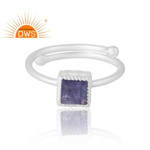 Meilleure vente 925 argent Sterling naturel Tanzanite pierre précieuse bague bijoux personnalisés pour les femmes cadeau pour elle - Product Image 2
