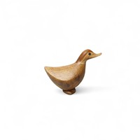 Figurine de canard en racine de bambou écologique, personnalisable en couleur et taille, sculptée et peinte, style européen minimaliste, décoration intérieure, vente en gros