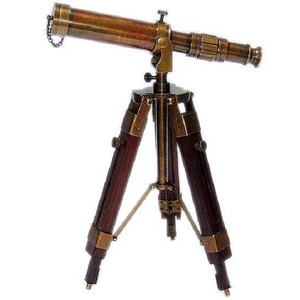 Prismáticos de latón antiguo de alta calidad Diseño vintage único Decoración del hogar Buena calidad Telescopio marino victoriano Funda de cuero - Product Image 3
