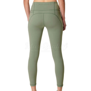 Leggings pour femmes de haute qualité, personnalisés, couleur unie, nouveau design, écologiques, sans couture, séchage rapide, respirants, taille haute, élastiques, coupe intégrale - Product Image 6