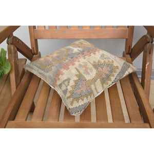 หมอนผ้าวูลถักสีเบจ12X12นิ้วดีไซน์หรูหราแบบชนบทเครื่องนอนสี่เหลี่ยมแบบพกพาสำหรับตกแต่งคริสต์มาสวินเทจไม่ลื่น - Product Image 4