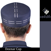 Chapeau de prière musulman Deenar Kufi avec logo personnalisé, en polyester et coton, vente en gros, couvre-chef islamique pour hommes, nouveau design