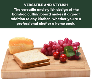 Juego de tabla de cortar de bambú, tabla de cortar multiusos para utensilios de cocina, bloque de carnicero ecológico al por mayor - Product Image 4