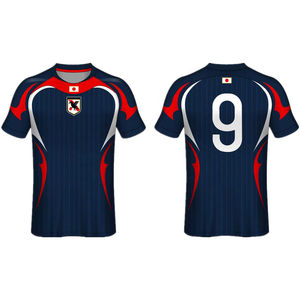 Maillot de football personnalisé KIVOTECH, noir et rose rayé, col rond, manches courtes, évacuation de l'humidité, unisexe, vêtements de sport pour adultes - Product Image 2