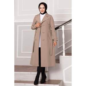 Trench-Coat réglable à manches détaillées à double rangée confortable vison - Product Image 4