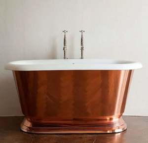 Bañera de cobre independiente de fabricación india, zapatilla simple o doble pulida con patas de garra, opciones al por mayor disponibles - Product Image 4