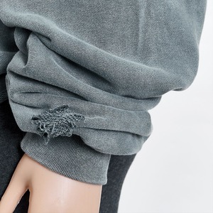 Sudadera con capucha de gran tamaño lavada con ácido OEM Logotipo de impresión 3D personalizado Ropa de calle desgastada Sudadera con capucha de lana de peso pesado - Product Image 6