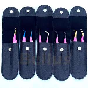 Pince à cils en acier inoxydable à 45 degrés pour une prise en main précise et confortable pour une application étendue des cils - Product Image 3