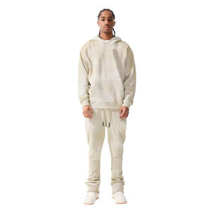 Men's High Quality Stacked Joggers Casual Flared Sweatpants with Pockets Mid Waist Flat Front Style for Street Wear - Product Image 1