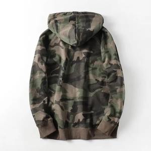 Sudadera con capucha de algodón para hombre, sudadera unisex con cremallera y capucha, diseño de camuflaje sólido, logotipo personalizable - Product Image 2