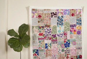 Tapiz de algodón con bordado colorido, decoración de arte Vintage para colgar en la pared, retazos - Product Image 3