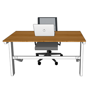 BFYB003-YBamboo 140x60cm Computer <b>Desk</b> with Assembled Iron Legs - Product Image 3