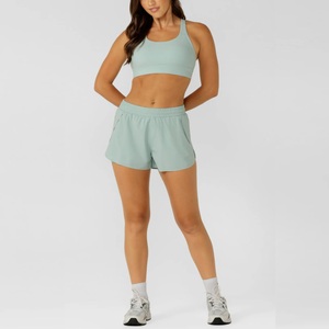 Soutien-gorge de sport antichoc pour femme avec logo personnalisé, bretelles croisées, en Spandex/Nylon, à maintien élevé et décoration en maille, vente en gros - Product Image 6