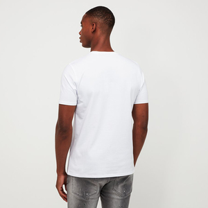Servicio OEM, Camiseta Casual de Alta Calidad, Algodón Liso, Talla Americana, Cuello Redondo, Hombre, Alta Calidad, 100% Personalizada, Impresión Azul Seda - Product Image 3