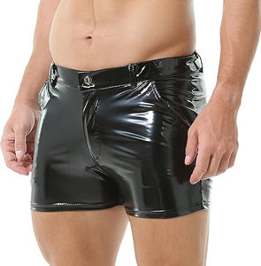 Short en cuir respirant pour homme Short de sport coupe ajustée en cuir artificiel Short en cuir pour homme taille personnalisée disponible OEM S - Product Image 2