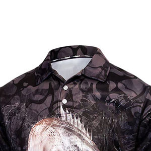 Polo à manches longues pour homme, respirant, anti-UV, à boutons, personnalisable, vêtements de pêche, UPF 50, polo de pêche - Product Image 6