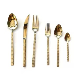 Ensemble de couverts en acier inoxydable argenté ensemble de couverts en métal couteau fourchette cuillère pour mariage dîner royal - Product Image 3