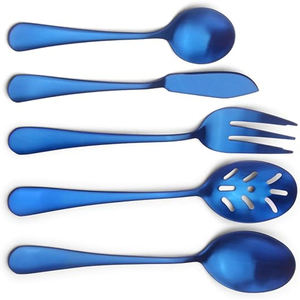 Cubiertos de boda con estilo moderno, cuchillo de cocina, cuchara, tenedor, juego de cubiertos azules de acero inoxidable para cena, Buffet, Almuerzo, uso - Product Image 1