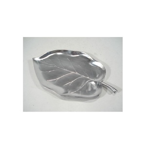 Fabuleux plateau de service de nourriture chinoise en aluminium mat en forme de feuille, Long plateau décoratif pour cadeau de mariage et articles de table - Product Image 2