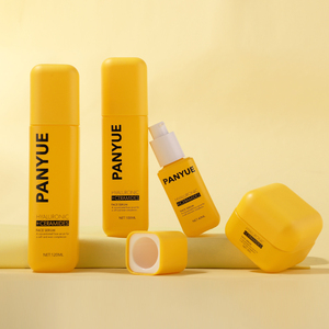 Tùy chỉnh chăm sóc da màu vàng vuông bao bì thủy tinh đặt 30g 40ml <span class=keywords><strong>100ml</strong></span> 120 ml mỹ phẩm Toner Lotion bơm chai và Kem <span class=keywords><strong>Jar</strong></span> - Product Image 2