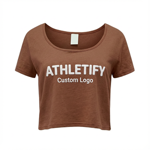 T-shirt ample en coton pour femme avec col rond et manches courtes, idéal pour un style décontracté et une tenue estivale décontractée. - Product Image 1