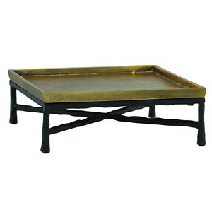 Plateau de service pour les aliments finis, acier inoxydable plaqué or avec poignées, plateau de service décoratifs pour les douces et à la salade, plat en laiton massif - Product Image 1