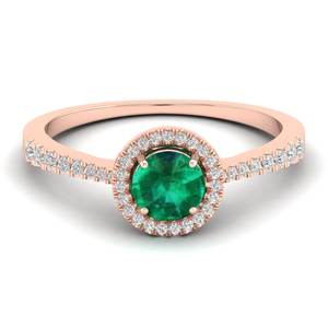 Anillos de Compromiso de Diamantes de Oro Amarillo de 14K con Certificación IGI Personalizados REYES para Mujer, Corte Redondo, 0.84 Ct, Joyería con Piedras Preciosas de Esmeralda - Product Image 6