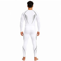 Vêtements de sport pour hommes, ensemble de rashguard personnalisé imprimé par transfert thermique UPF50+, spandex/polyester, vêtements de compression pour la gym et le fitness