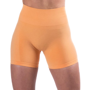 Pantalones cortos de gimnasio de nailon de cintura alta OEM para mujer, mallas elásticas de cintura alta para yoga y correr, bolsillos, patrón sólido, venta al por mayor - Product Image 1