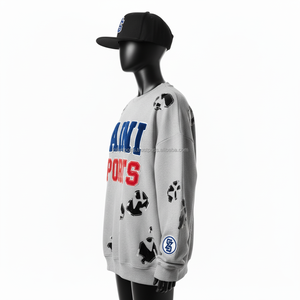 <b>Women</b> Premium <b>Fleece</b> Sweatshirt Cotton Polyester <b>Grey</b> Color Embroidered Custom Logo Puff Chenille <b>Women</b> breathable Sweatshirts - Product Image 3